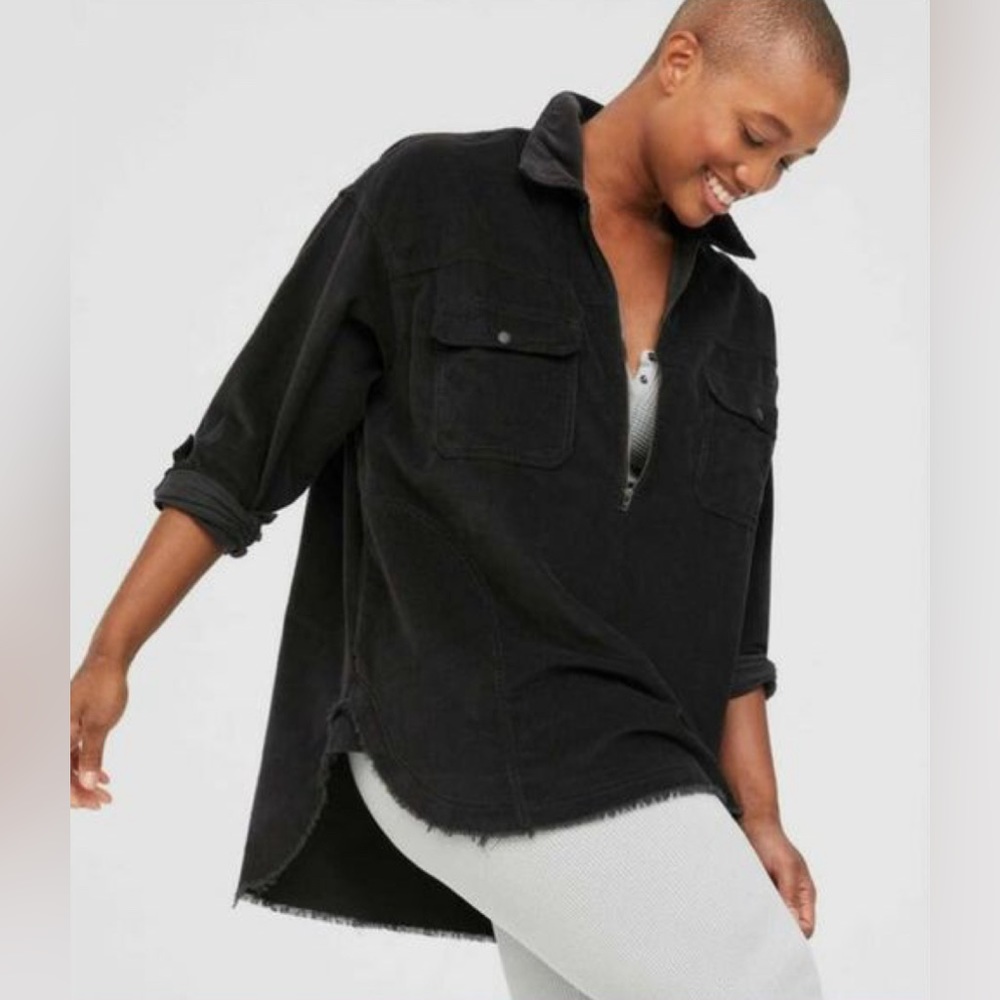 NWOT Offline by Aerie Corduroy Half Zip Tunic Black Size M